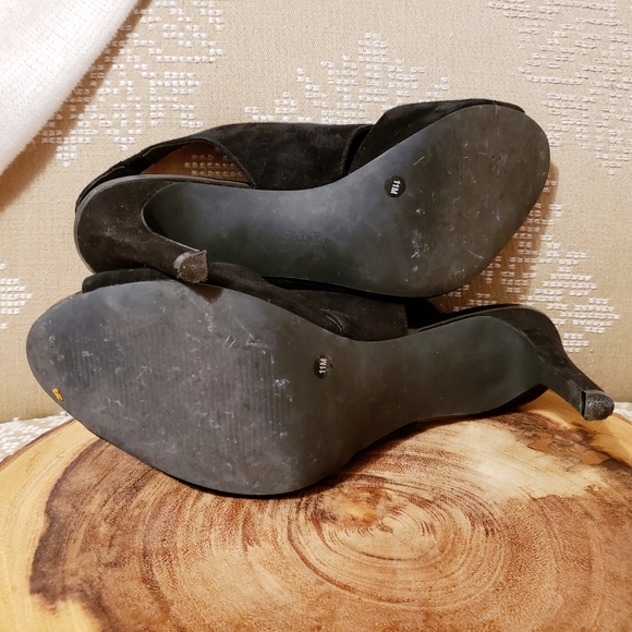 CUT-OUT PEEP-TOE SLING-BACK SUEDE HEELS - Picture 12 of 12